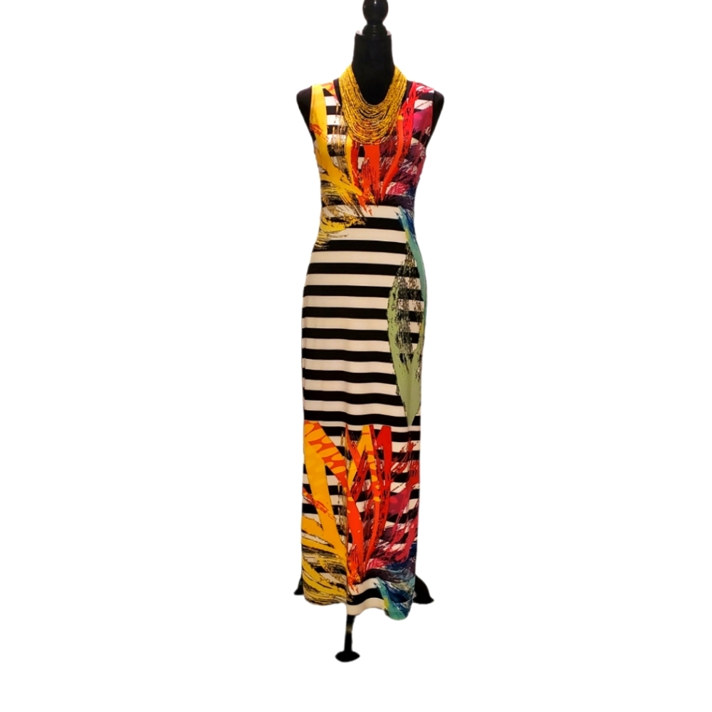 Chelsea & Theodore Maxi Dress Sz  Jeweltone colors
